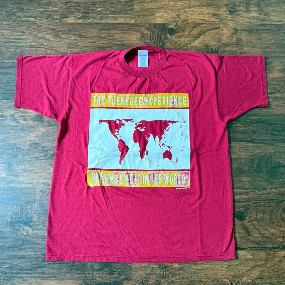 Vintage‎ 90s HBCU Tuskegee University World Map 50/50 Blend T Shirt XL